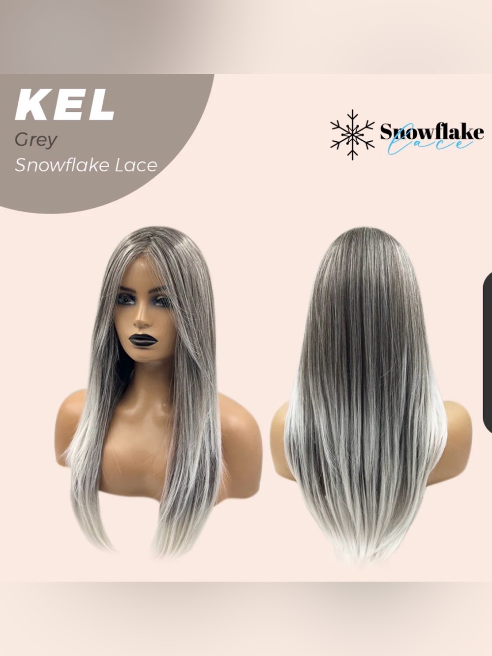 Kel Grey Ombre Straight Women's Wig
